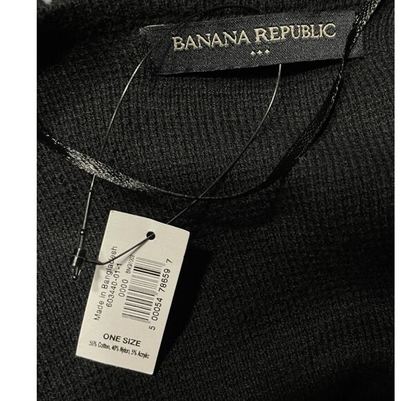 NEW Banana Republic Black Knit Tie Waist Poncho Size: One Size - Picture 5 of 5